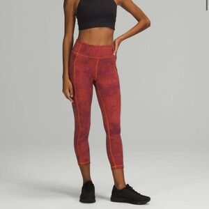 Lululemon Invigorate High-Rise Crop 23" Crackle Glaze Vintage Orange Larkspur